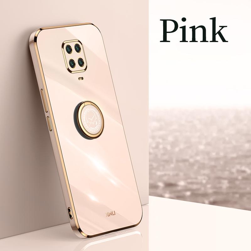 Plating Square Finger Ring Holder Phone Case On For Xiaomi Redmi Note 9 Pro Max Note9 S 9s 9pro Luxury Soft Silicone Stand Cover