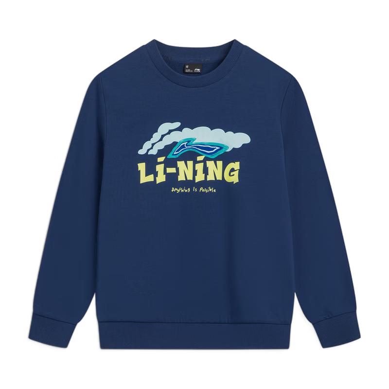 Li-Ning Унисекс подростковая толстовка с флисовой подкладкой и круглым вырезом YWDV705