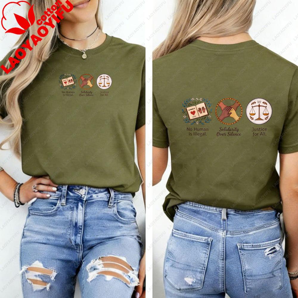 HuUnisex Rights TShirt Equality Social Justice Unisex Clothing Gothic Harajuku Aesthetic Clothes Y2k Top High Quality Cotton Tops