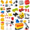 Big Building Blocks Construction Traffic Machinery Creativity Car Accessories Crane Excavator Bricks Toys For Children Baby Gift