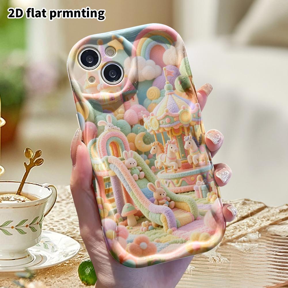 Phone Case: 2D flat, suitable for iPhone 18 17 16 15 14 13 12Pro protective case, fairy tale amusement park, perfect Christmas and Halloween holiday g
