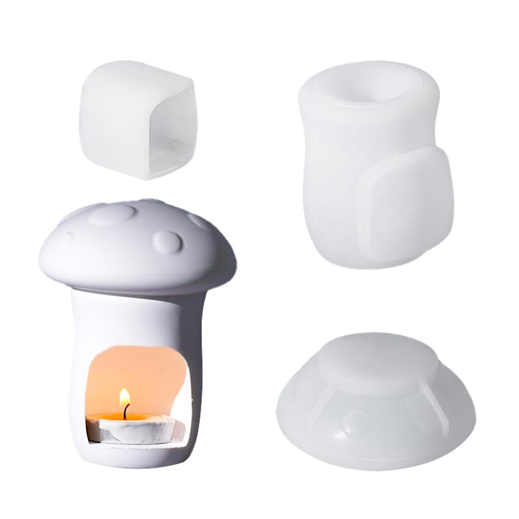 Silicone Mold for Crafting Decorative Candle Stand Tealight Holder House Ornament Mold Hollow Mushroom Plaster Mold