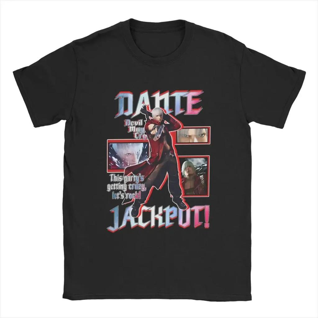 Dante Devils 3 T-Shirts Men Women Action Game DMC May Cry Hipster Tee Round Collar Short Sleeve T Shirts Big Size Merchandise