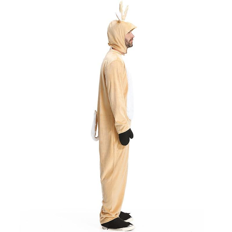 Mens Christmas Elk Costume Animal Cosplay Pajama Party Outfit