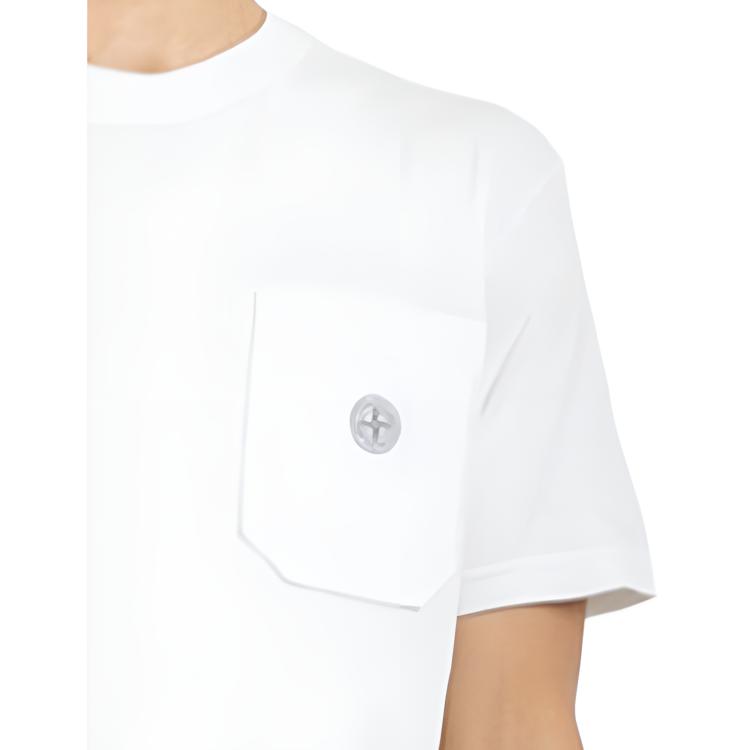 STONE ISLAND Мужская однотонная футболка с круглым вырезом и коротким рукавом SS22 Белый 761521957-V0003