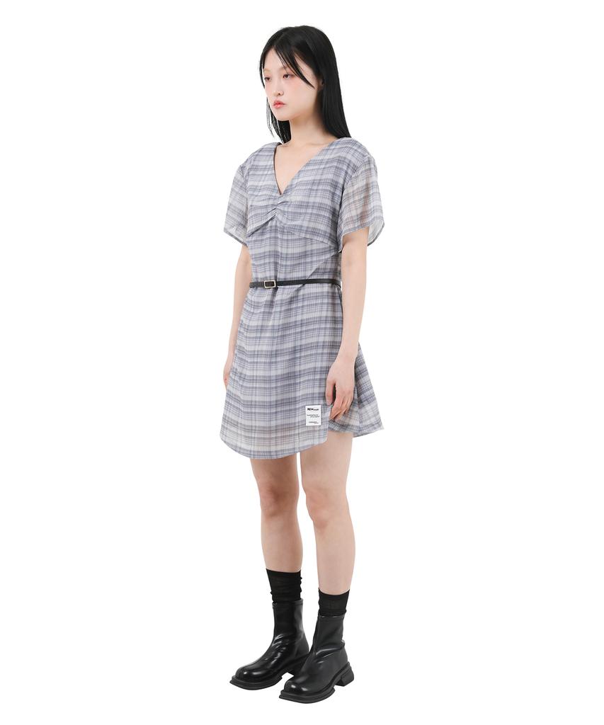 Catharsis Chiffon Mini Dress Black Check One Size