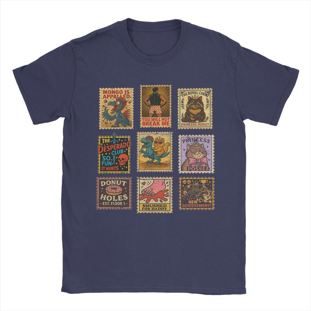 Dungeon Crawler Carl Vintage Stamp T Shirts Men Cotton Funny TShirts Crew Neck  Tees Short Sleeve Clothes Plus Size