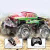 Remote Control Amphibious Off-road Car with LED Light 4WD Kids Electric 2.4GHz RC Stunt Truck Rechargeable Toddlers All-terrain Crawler Vehicle Toy