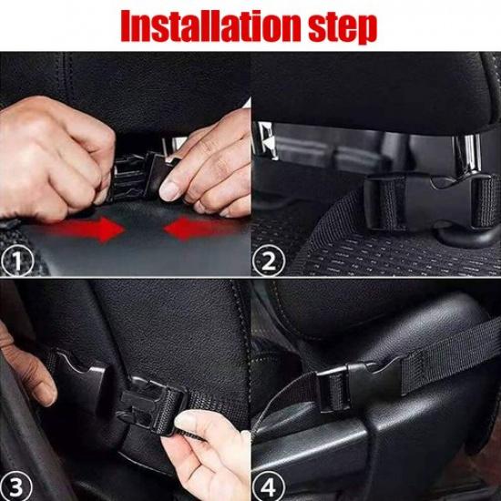 1X Car Seat Organizer Folding Sack Tray Holder Multi Pocket Storage Bag Black