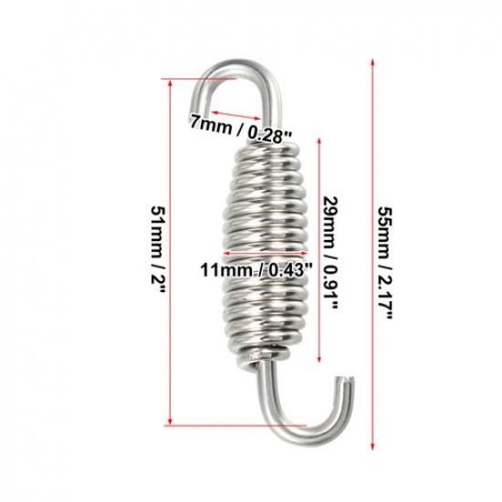 TWO Exhaust Pipe Spring 55mm 217" Stainless Steel Universal for Motorcycle