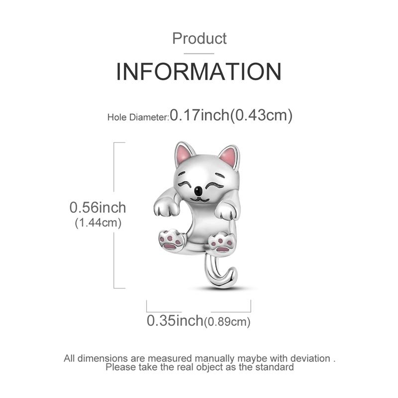 Original Charms Beads Pendant 925 Silver Parent Child Holding Hands Kitten Beads Fit Bracelet Woman Jewelry Gifts