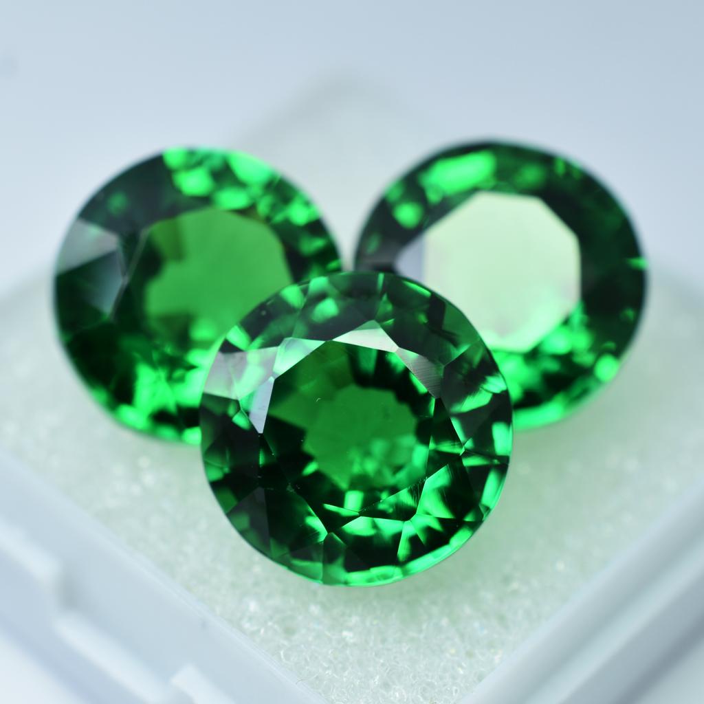 30 Ct tsavorite Garnet Ceylon Loose Gemstones Round Excellent Cut AAA
