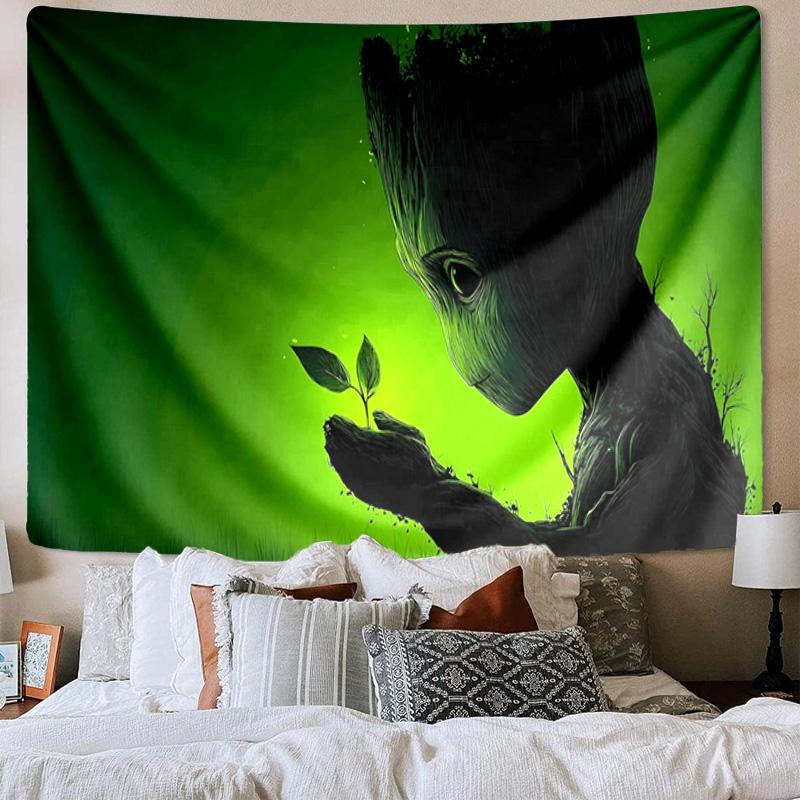 Groot Printed Tapestry, Unique Design Tapestry, Wall Decor for Bedroom,Livingroom, Playroom,Heartwarming Fan Holiday Gifts