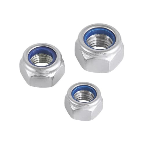 Set of 30 M3-M6 Hex Lock Nuts, Nylon Lock Nuts, 304 Stainless Steel, Nylon Insert Nuts, Threaded Nuts, Prevents Loosening (M3)