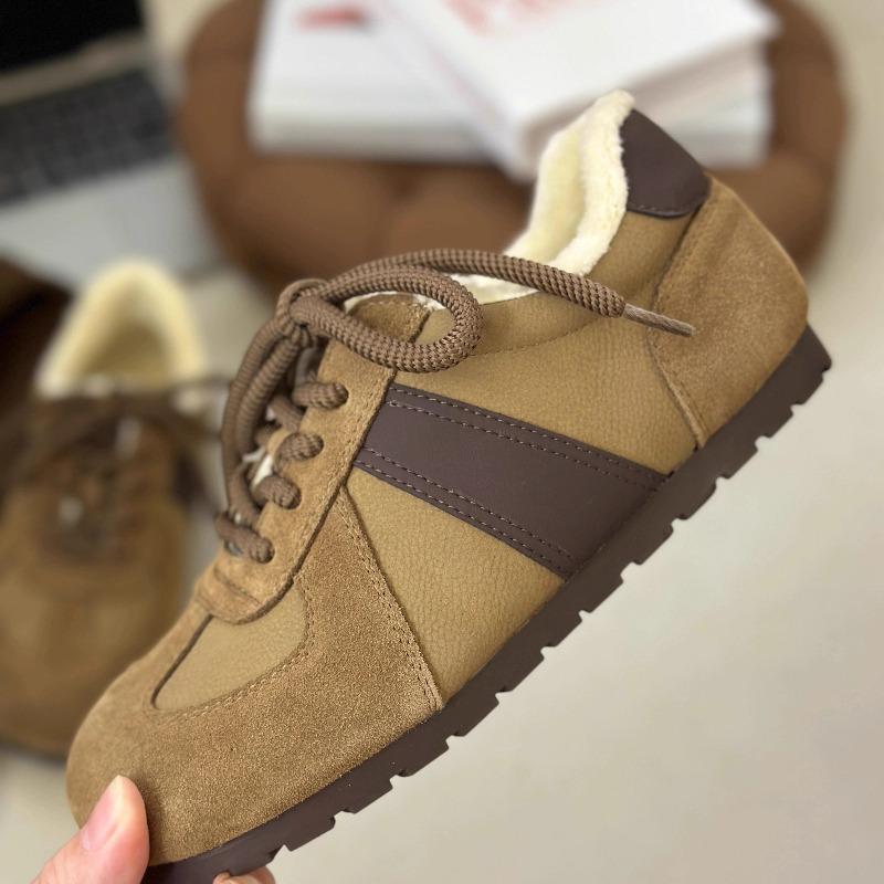 AJGS женские мягкие кожаные туфли плюс бархат теплые повседневные спортивные туфли версия новые шнурованные нескользящие плоские спортивные ботинки для бега