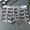 Fashion Ice Silk Men's Underwear Breathable Panties Thin Section of The Trend of Printing Four Corner Pants Plaid Boxers