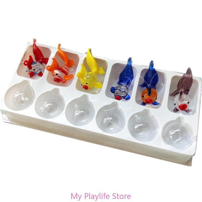 Аквариумный декор, плавающая фигурка морского животного, мини-подвеска, симпатичная стеклянная морская рыба, морская звезда, морская звезда, краб, рыба-клоун, скат, украшение