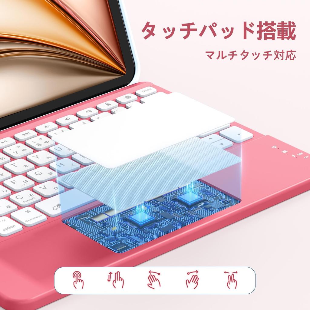 HETHOT Клавиатура для iPad JIS Японские Переключение между двумя iOS Включает японскую инструкцию Сертифицирована с GITS Red - 7-цветная подсветка, Bluetooth,