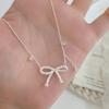 Bow Tie Tassel Necklace, Princess, Simple, Cute, Sweet, Fashionable Gift, Collarbone Chain