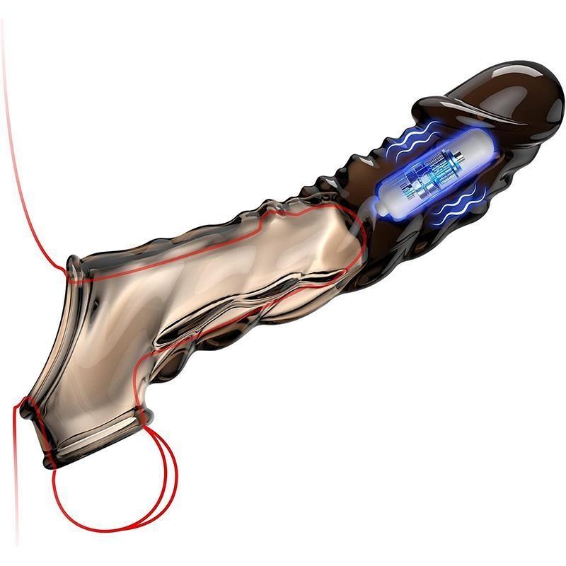 1 шт. силиконовый рукав для пениса с кольцом для увеличения пениса, перезаряжаемый многоразовый реалистичный текстурированный увеличитель пениса, товары для взрослых с задержкой эякуляции