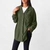 Women's Loose Fit Sleeve Ribbed Knit Button Down Shirt Shacket Boyfriend Shirt Jackets Tops