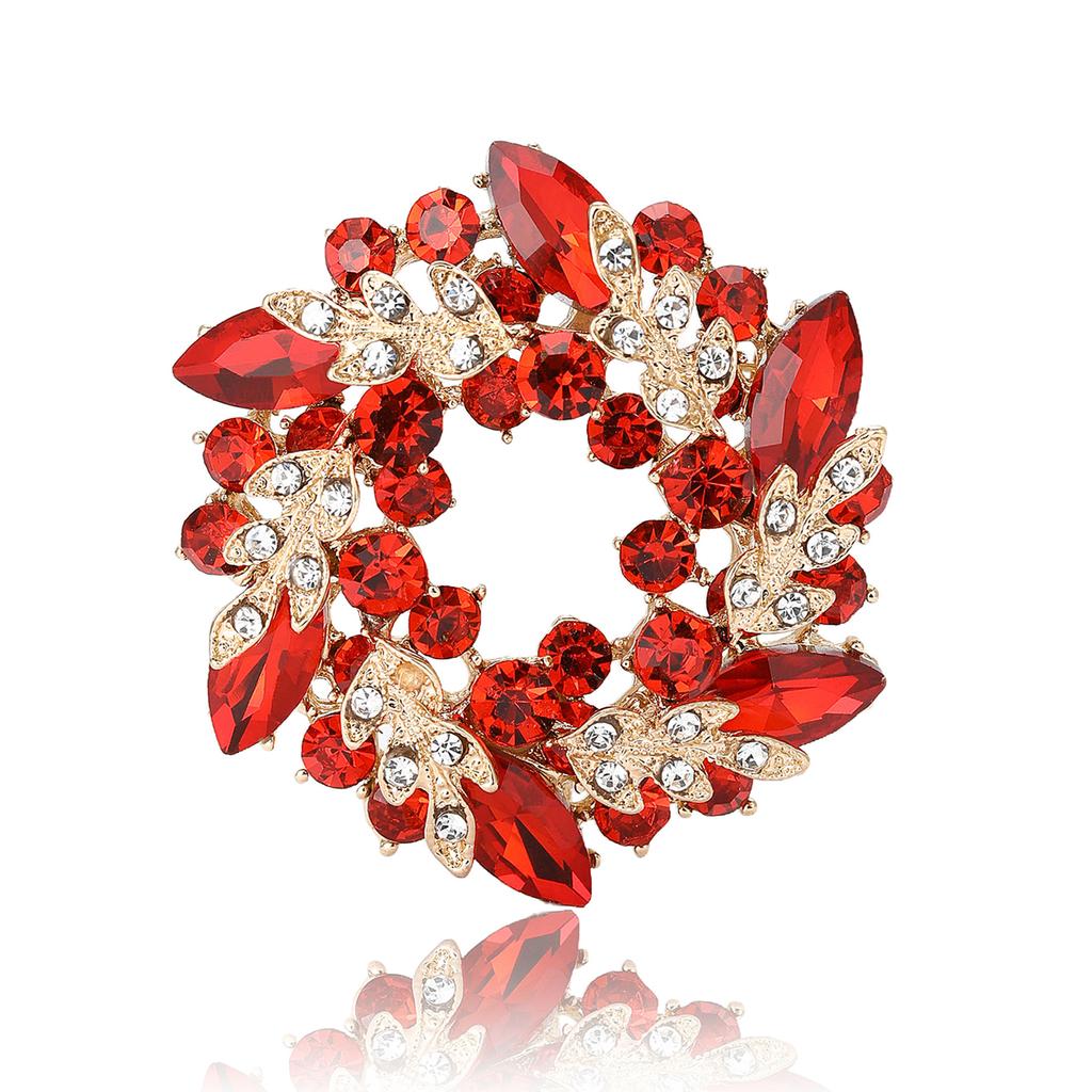 High-Grade Temperament Alloy Rhinestone Bauhinia Flower Ring Brooch Exquisite And Versatile Women'S Clothing Corsage Jewelry Pin