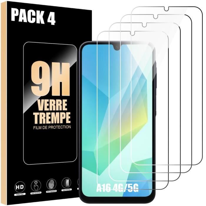Protecteur d'écran - Booling - pour Samsung Galaxy A16 - Verre Trempé - Lot de 4 - Anti-Rayures 9H