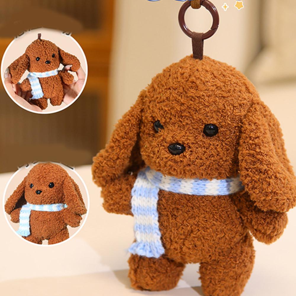 Induction Rhythm Piano Teddy Dog Keychain Plush Doll Ear Touch Sound Music Toys Lop-eared Rabbitcouples Pendant