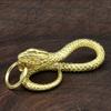 Brass Snake Keychains Animal Pendant Decor Pure Copper Fittings Keyrings for Earrings