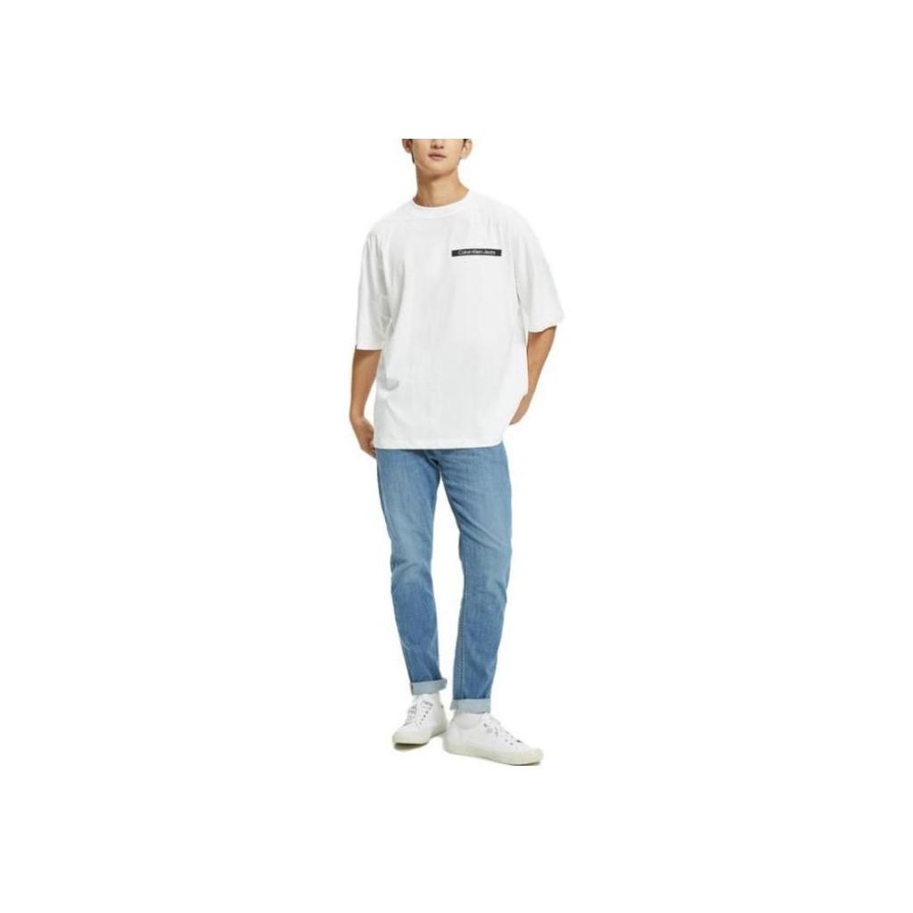 Calvin Klein Футболка с коротким рукавом и принтом букв, свободная, унисекс, белая J400212-YAF