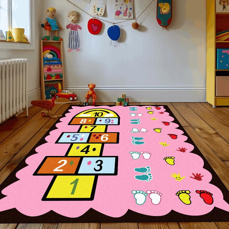 Cartoon Alphabet Hopscotch Carpet Carpets for Living Room Bedroom Floor Mat Large Area Rugs Children's Room Decor Anti-slip Rug