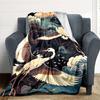 1pc Cranes Clouds Lightweight Flannel Blanket, Comfortable and Warm Blanket, for Office and Camping Sofa Bed, Livingroom061