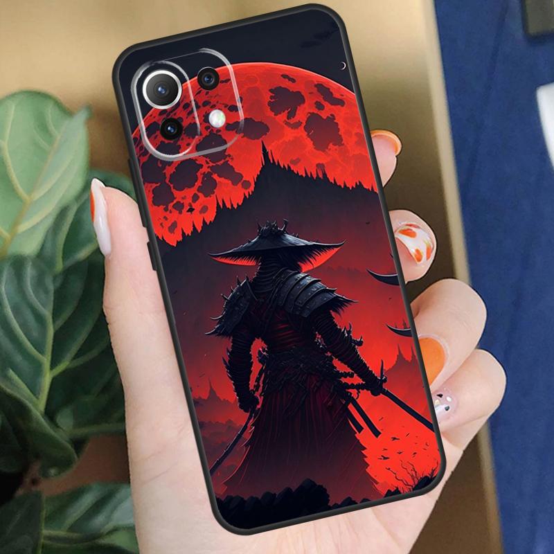 Япония Ниндзя Самурай Красное Солнце Чехол Для Xiaomi 15 14 Ultra 13T 14T 15T Pro 17 Pro Max POCO X7 Pro X5 X6 F5 F6 F7 F8 Чехол