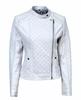 New Women White Jacket Genuine Lambskin Leather Handmade Stylish Biker Motorcycle