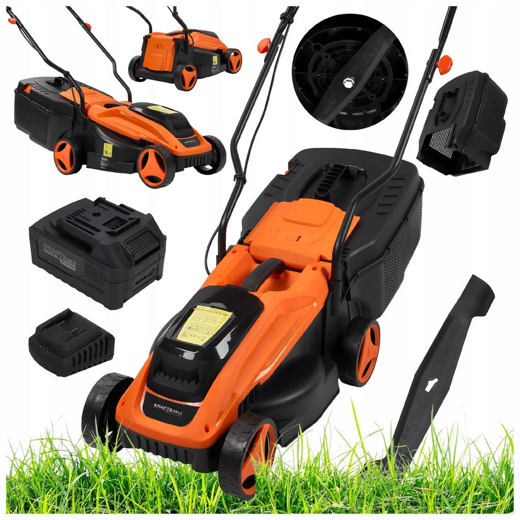 Cordless Electric Lawn Mower 20V 6Ah 30 Basket Kraft&Dele