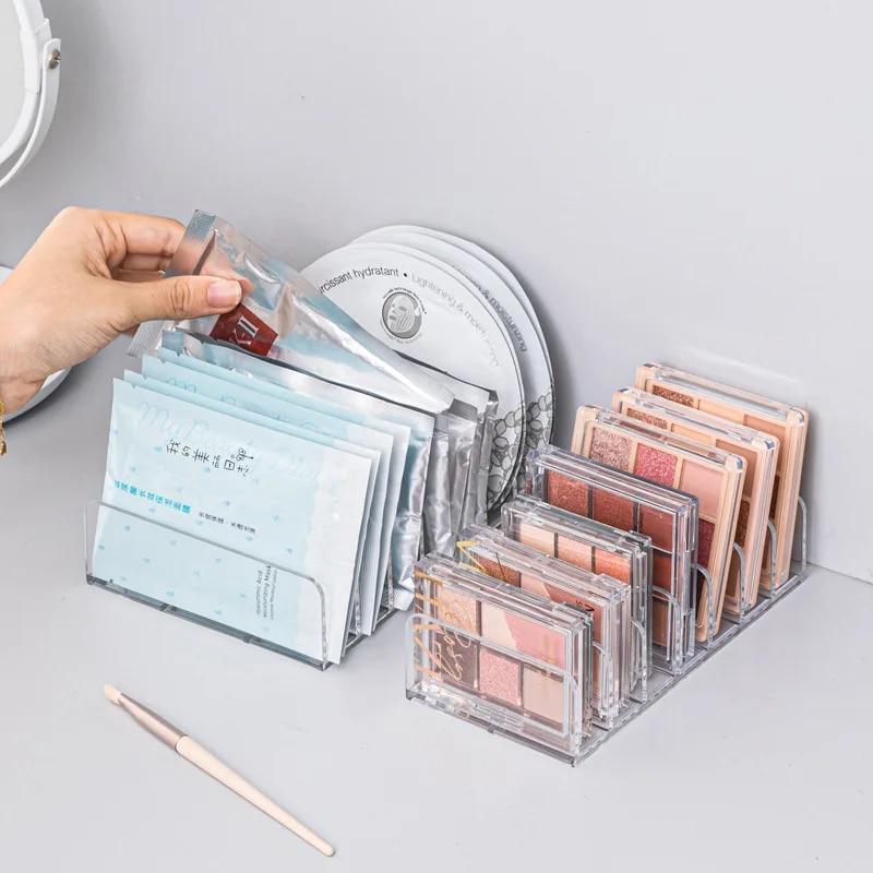 Полка для хранения теней для век. Прозрачная коробка для пудры. Настольный ящик. Полка для цветной косметики.