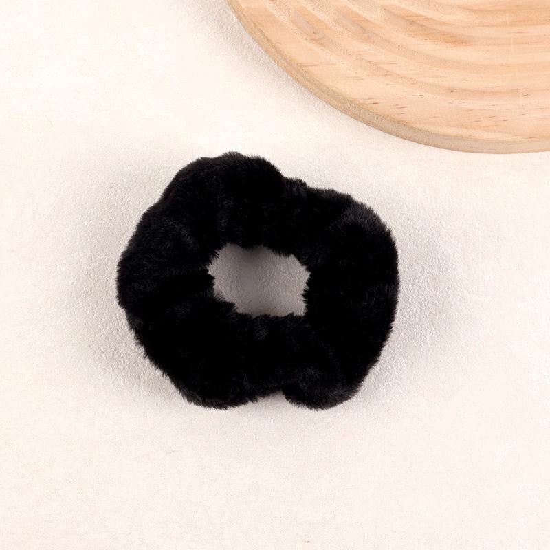 Яркая теплая плюшевая резинка для волос - Высокоэластичный держатель для хвоста для осени и зимы