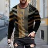 Men's Stripe Prints T Shirt Long Sleeve Shirt Crew Neck Outdoor Street 3D Print Clothing Apparel