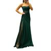 Lady Evening Dress Bandeau Off Shoulder Sleeveless Pleated Knot Mesh Patchwork Shiny Sequin Ball Gown Satin Floor Length Banquet Prom Maxi Dress