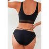 Women's Black Cross Rope Detailed Stylish Bikini Set