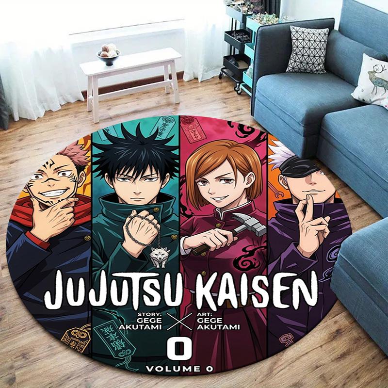 Ковер с круглым ворсом Jujutsu Kaisen Ковер для гостиной, спальни, дивана, игровой комнаты Декор Нескользящий коврик для пола