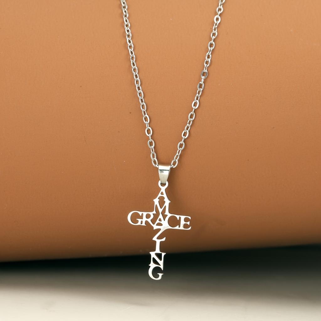 3 Stainless Steel Christian Faith Pendant Necklace, Unisex Couple Jewelry Gift