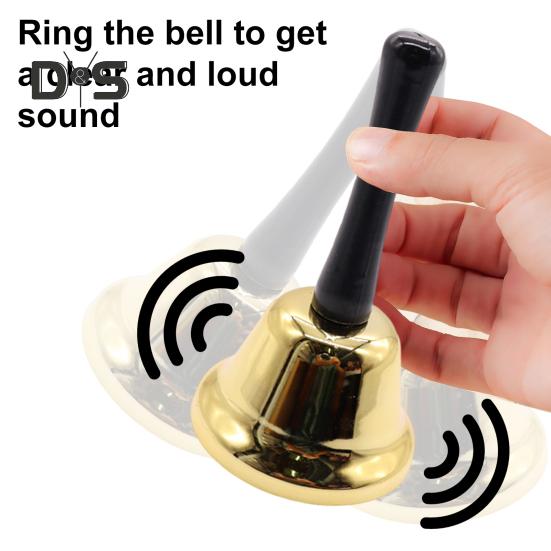 Старинный литой колокольчик с пластиковой ручкой, сверхгромкий, прочный, для свадеб, дрессировки животных, ужина, медитации, музыкального обучения, сервисный звонок