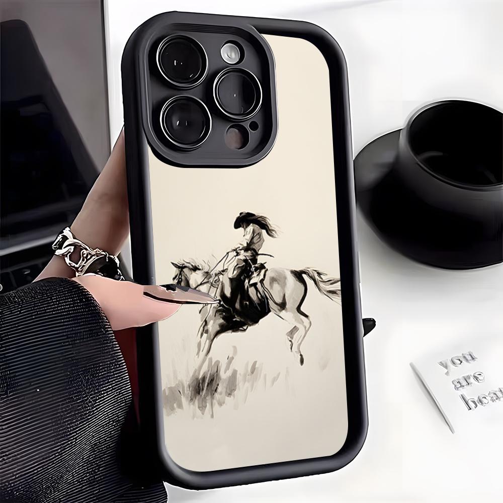 Cool Girl Riding A Horse Phone Case For IPhone 17 Pro Max 16 15 14 Pro Max IPhone 13 Pro Max 11 Plus Silicone Cover