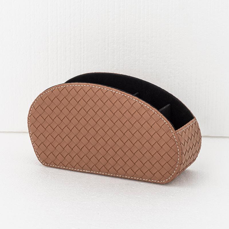 Remote Control Desktop Organizer Desktop Organizer PU Leather Cosmetic Five Compartments Organizer Box