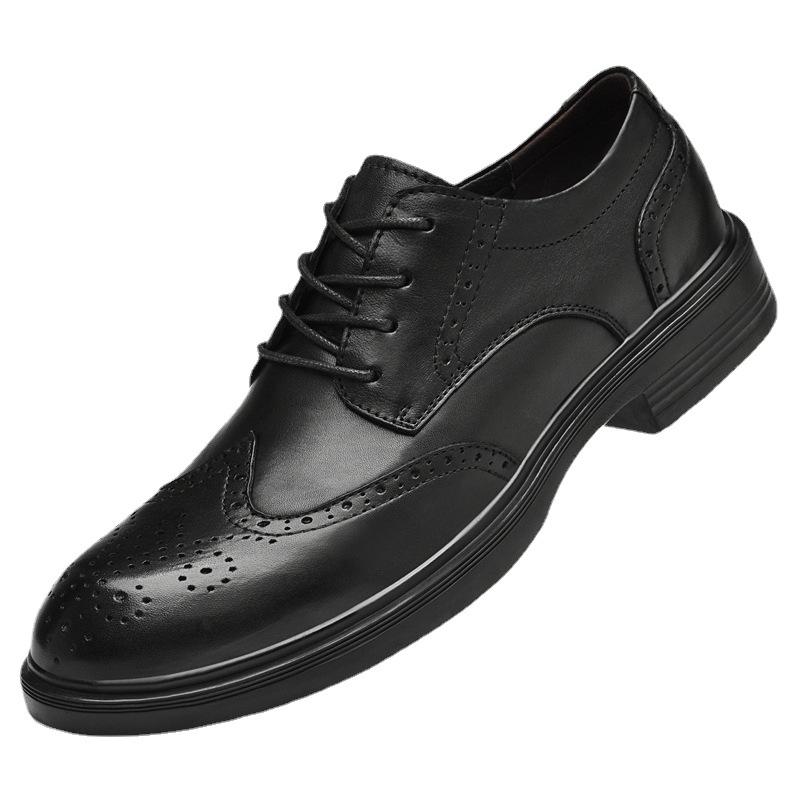 Men's Brock Carved Dress Men's Shoes Business Derby Shoes Leather Versatile Leather Shoes Trendy Shoes