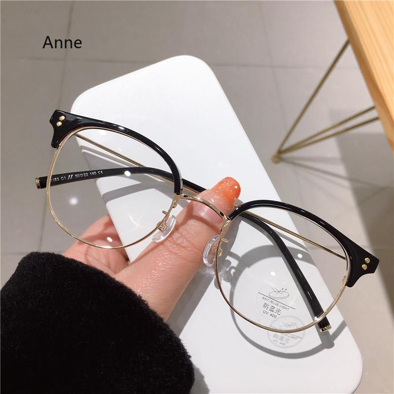 Round Myopia Glasses Men Women Clear Lens Prescription Eyeglasses Fashion Anti-Blue Ray Vintage Retro Diopter Eyewear 0 To -4.0