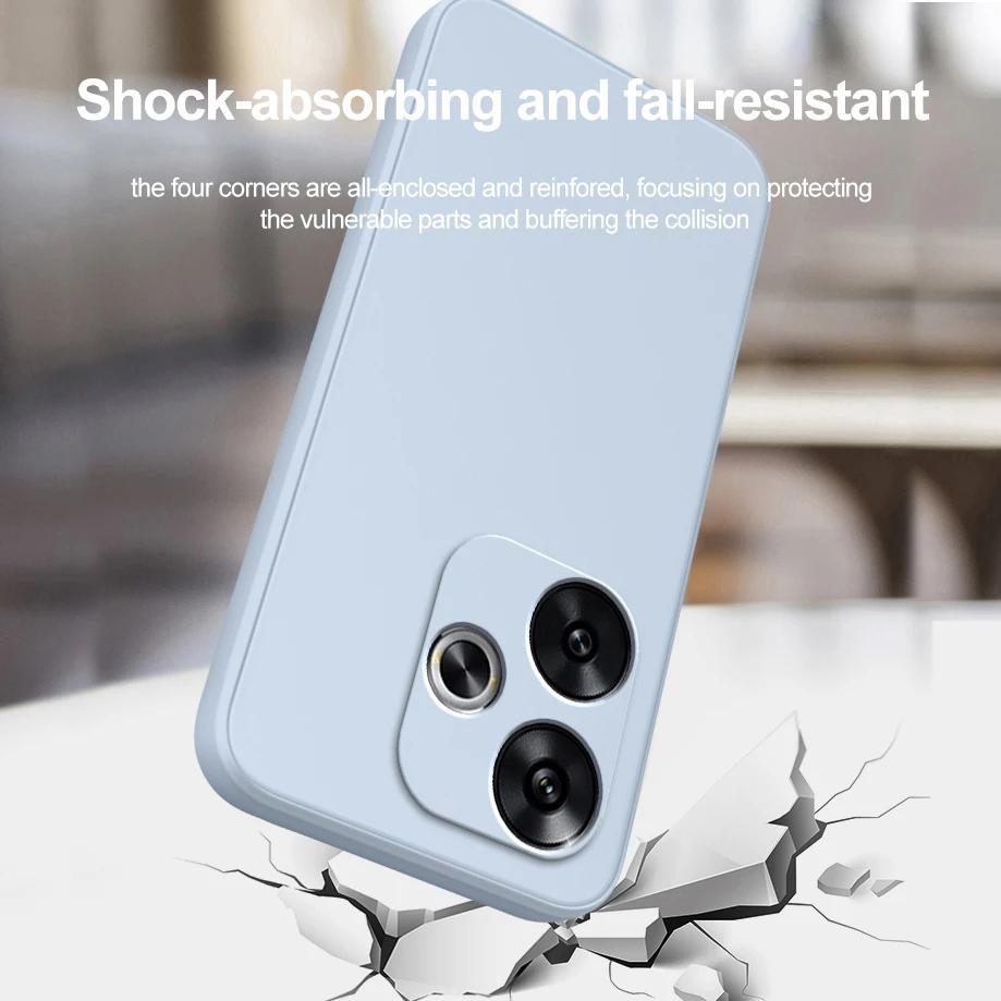 Для Poco F6 жидкий силиконовый чехол для Xiaomi Poco F6 чехол Fundas Coque мягкий защитный чехол для камеры из ТПУ для Poco F6 Pro