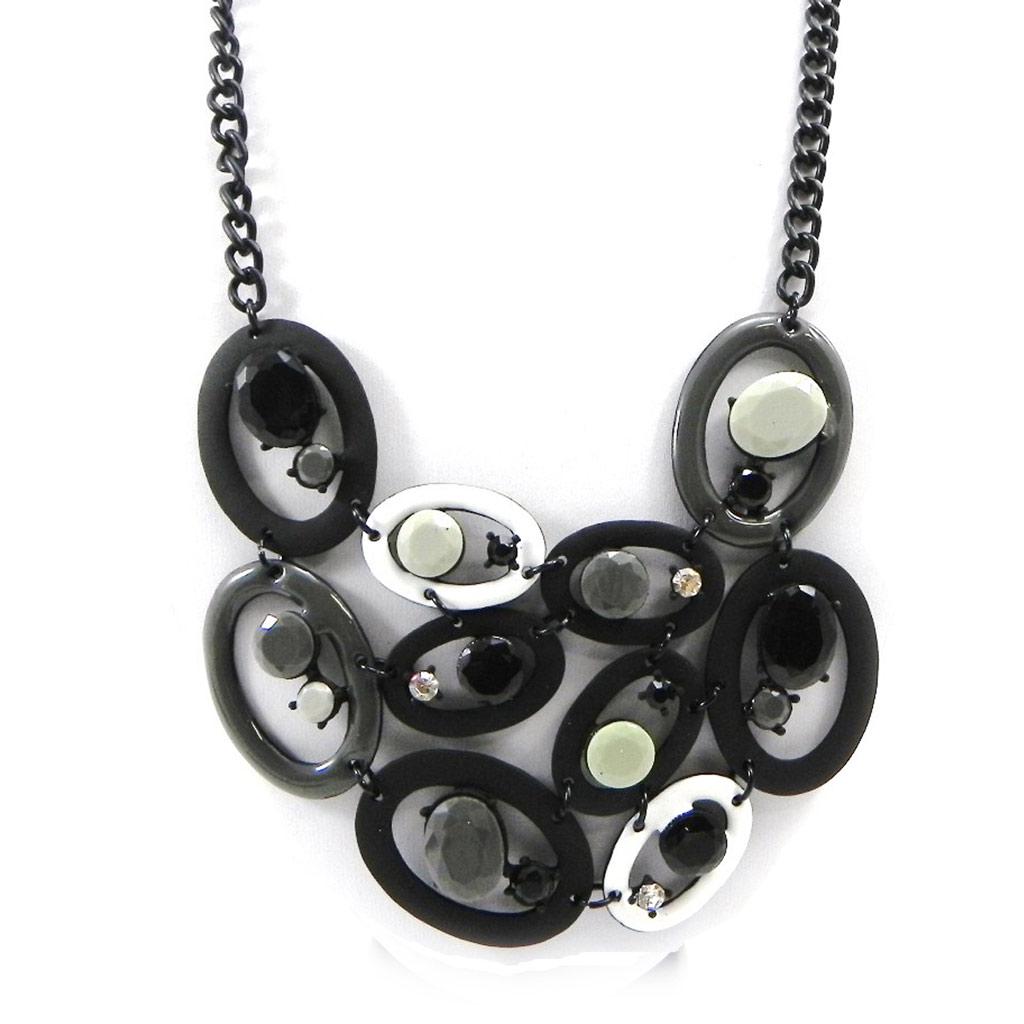 NOA [I2225] - Дизайнерское колье «Mélusine» черно-белое
