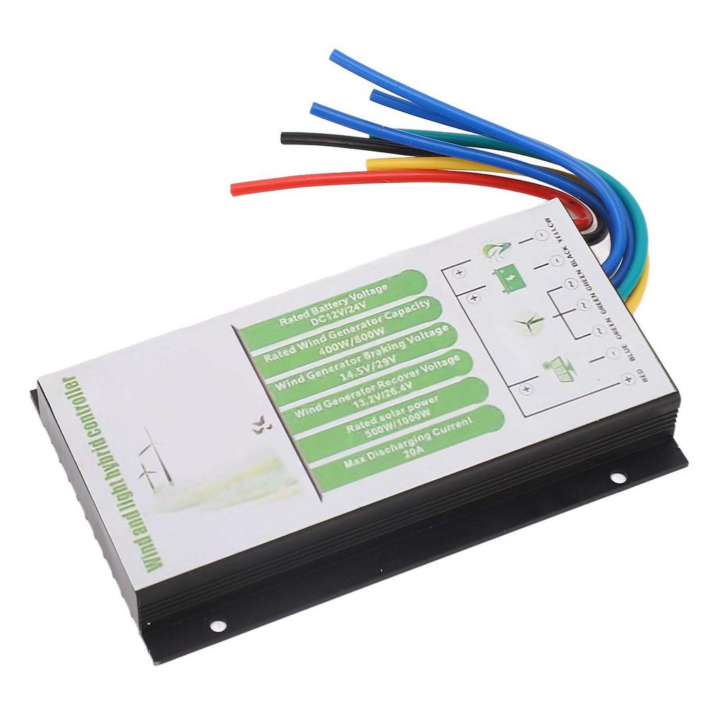 Гибридный контроллер заряда ветро-солнечного генератора 12 В 24 В аккумуляторная батарея Автоматический ШИМ 20 А Максимальная мощность турбины 800 Вт и панель 1000 Вт